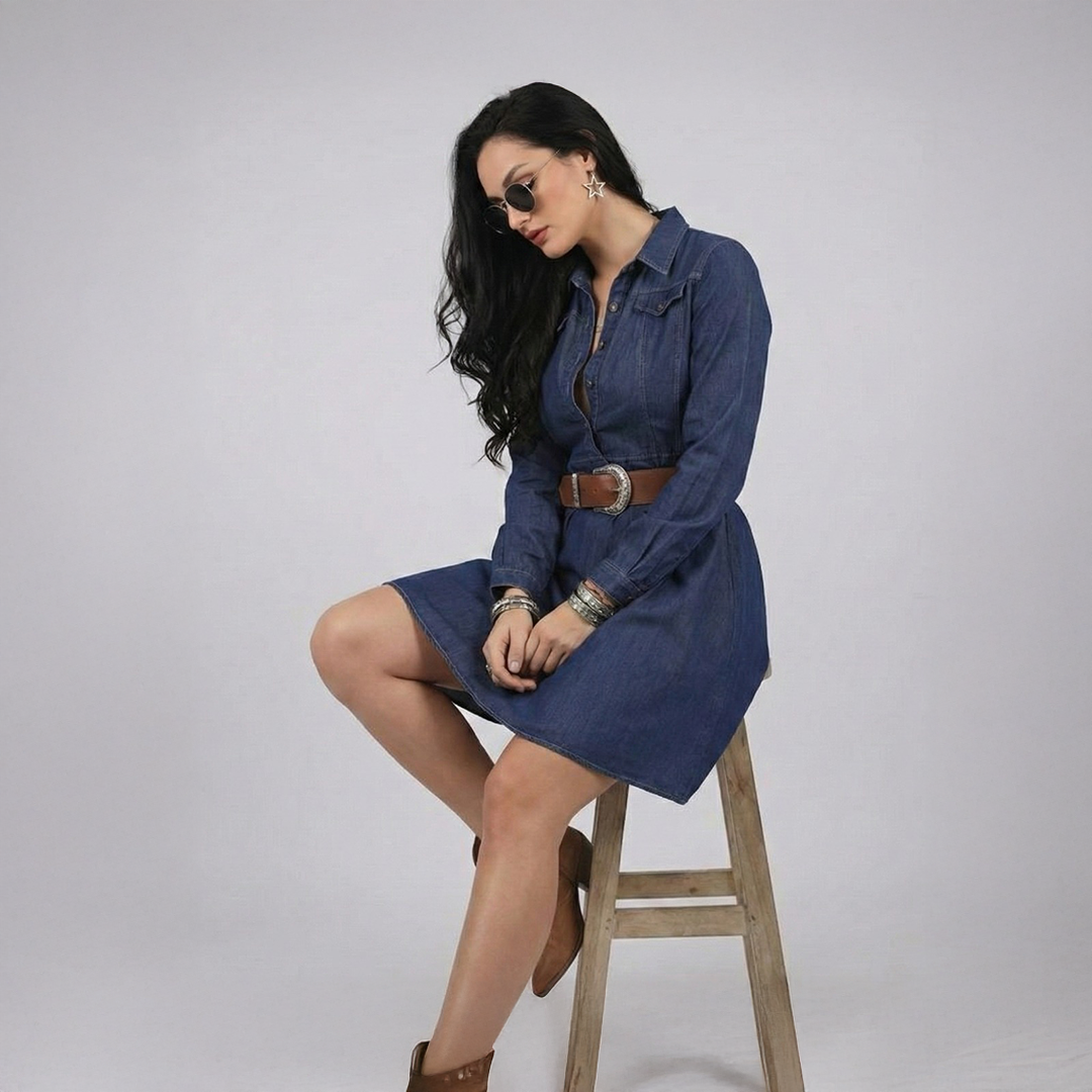 Denim Collar Dress
